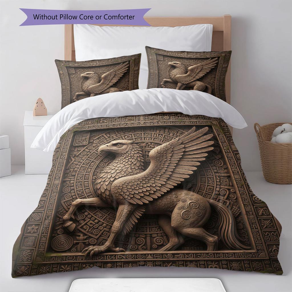 Pościel z wzorem Hipogryfa Zestaw Kołdra Poszewka na Kołdrę Poszewka na Poduszkę Dekoracja Domu Prezent Urodzinowy (1 * poszwa na kołdrę + 2 * poszewki na poduszki, bez rdzenia)