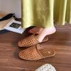 French Breathable Woven Bag Head Half Slippers Women's Summer 2025 New Fashionable Versatile Outer Wear Niche Cool Slippers
