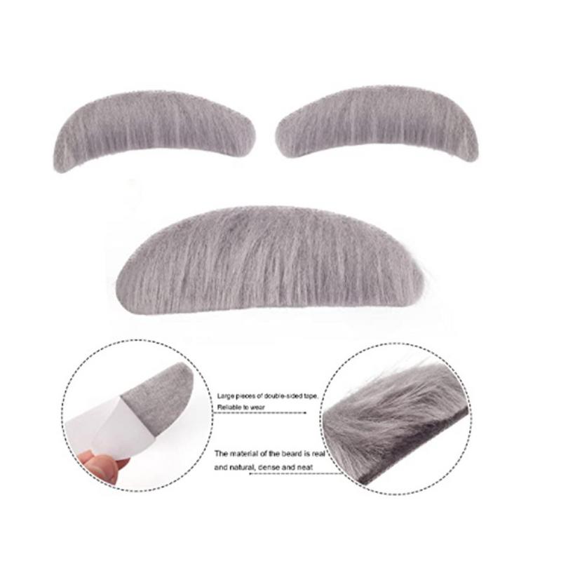 Conjunto de Sobrancelhas de Halloween Vibrante Fibra Sintética Artificial Bigode Conjunto de Sobrancelhas Bastão Multifuncional Para Adicionar Foto Adereços Para Tema