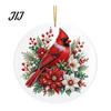 Festive Winter Party Favors Christmas Acrylic Hanging Ornament, Double Side Printed Santa Pendant for Tree Window, Holiday Home Decor Supplies 2D Flat