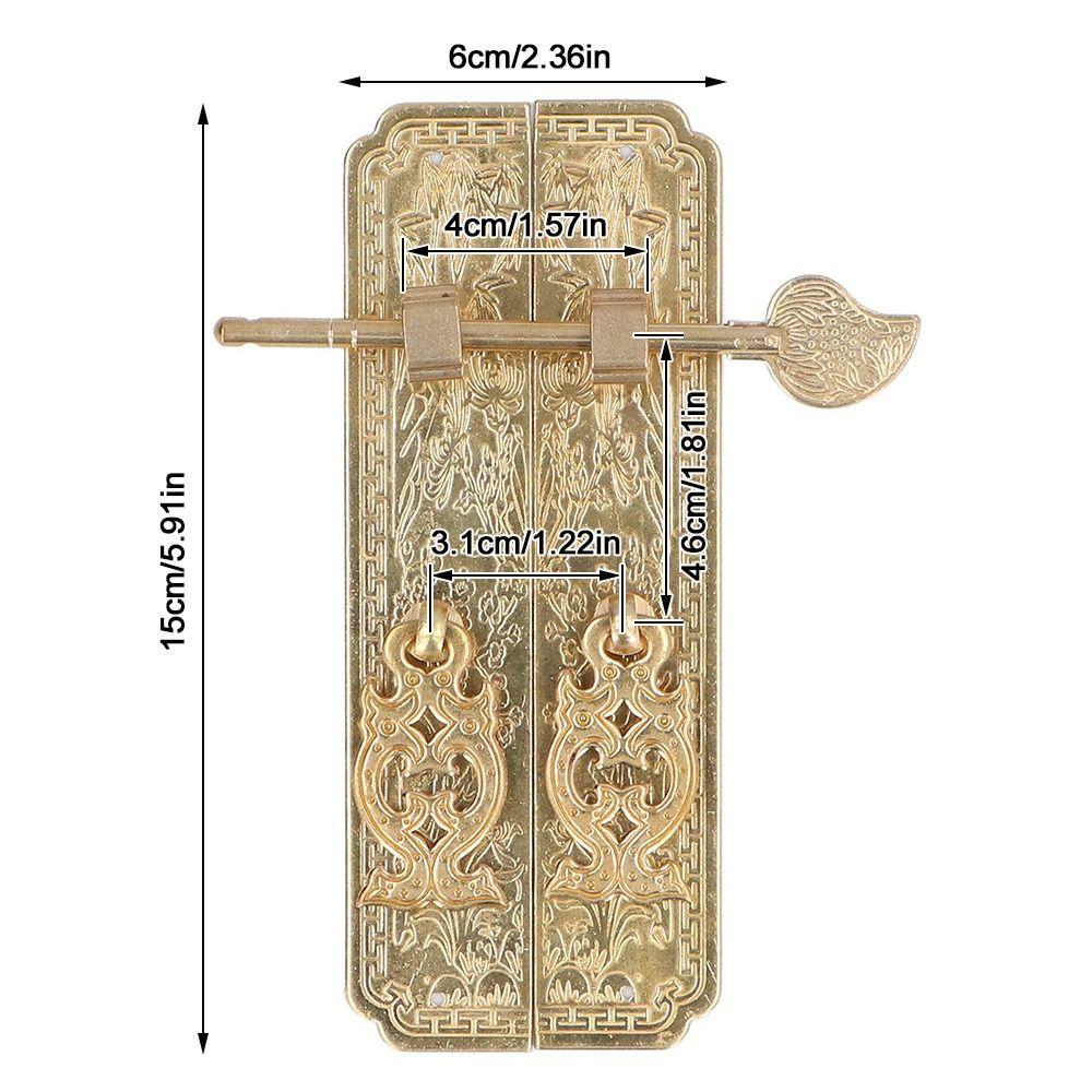 Chinese Style Cabinet Faceplate Brass Door Pull Plate Retro Cabinet Handles Dressers