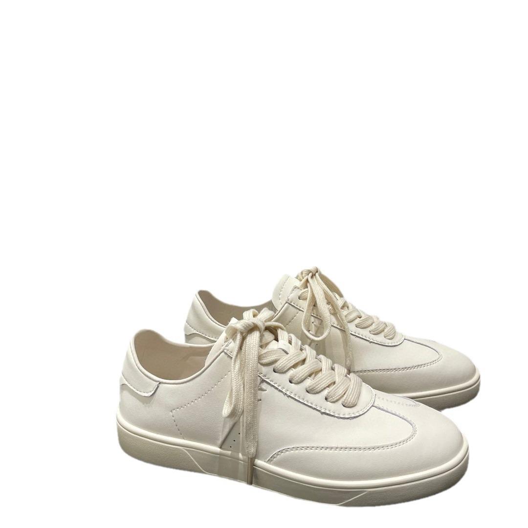 

Кожаные белые туфли на внутренней платформе женские 2025 весна-осень мягкая подошва ретро спортивные и повседневные универсальные немецкие тренировочные Форрест Гамп sho 34