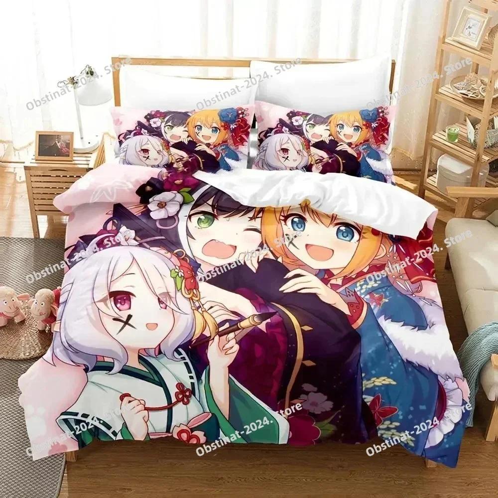 3d Anime Princess Connect! Re Dive Bedding Set Printed EU single Comforter Quilt Bed Cover Duvet Cover Pillow Case 3 Pieces Sets