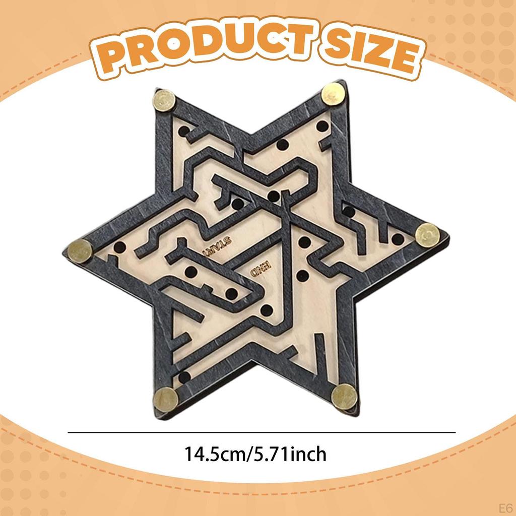 Wooden Maze Game Board Balance Toy Puzzle Logic Marble for 6 Years and