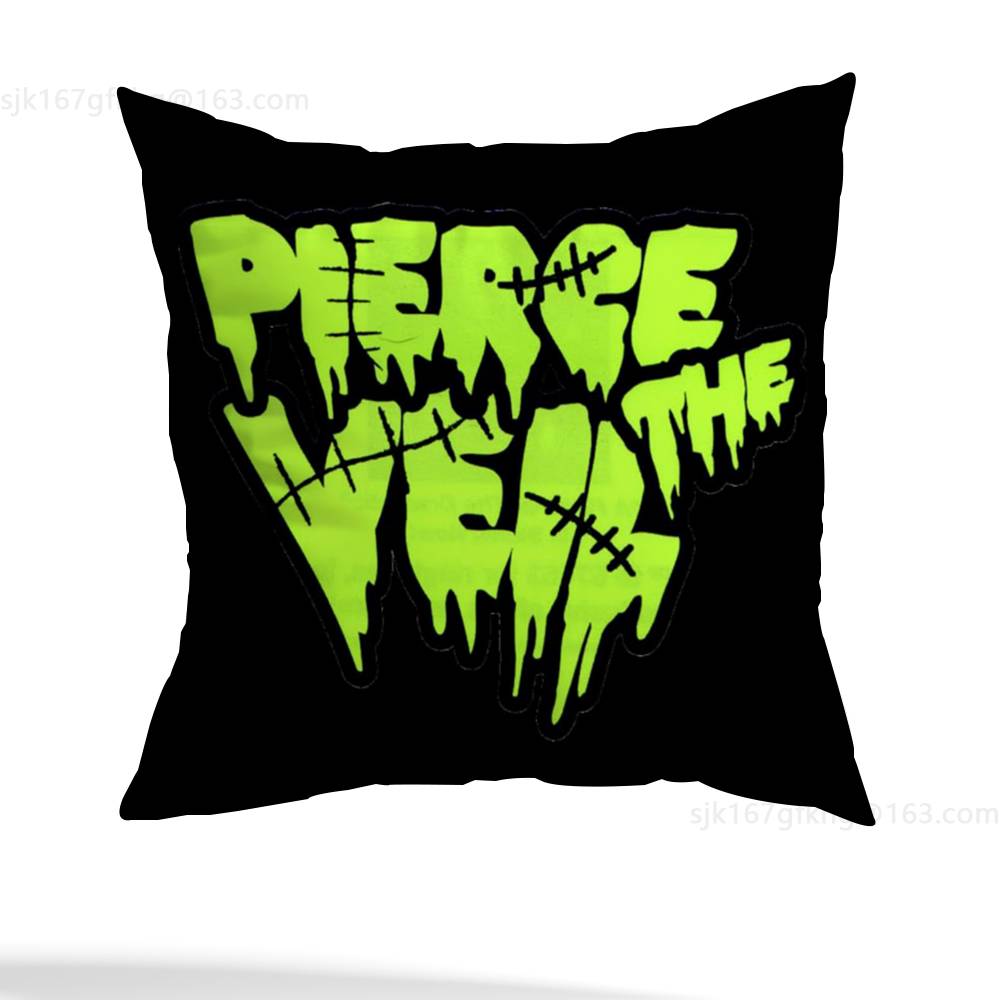 P-Pierce The Veil Music Pillow Case Sofa Living Room Bedroom Headboard Backrest Cushion Square Cushion Nap Time