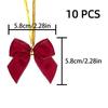 Mini Bow Red Gold Ornament Xmas Bowknots For Christmas Tree Gift Wrapping Wreath Wine Bottle Party Decoration Accessories