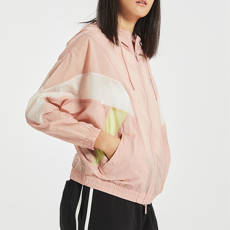 Li Ning Sports Fashion Series Loose Color Block Jacket Women Jacket Pink AFDQ264-1