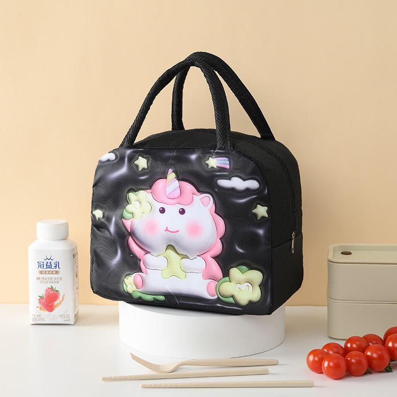 Cute 3d Cartoon Animal Pattern Thermal Lunch Box Cooler Bag Potable Insulated Bento Handbag Waterproof Picnic Food Container Bag