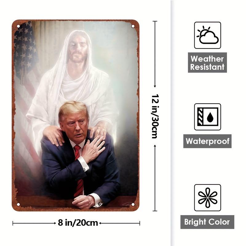 American Flag Vintage Metal Sign - Elegant Style Iron Wall Plaque, Multi-Purpose, Suitable for Home, Garden, Bedroom, Office