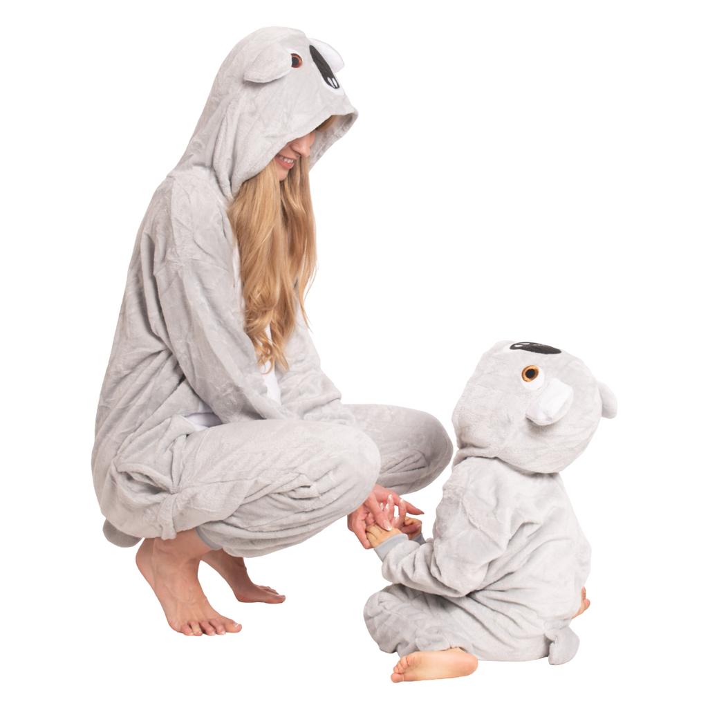 Piżama dla dzieci dziecięca kigurumi onesie kostium koala szary 115-125 cm
