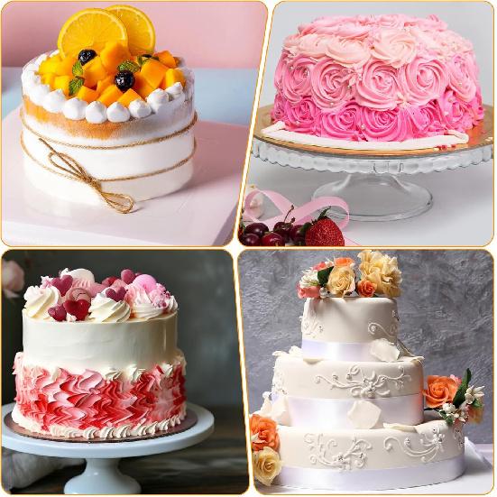 3 Pcs Fondant Cake Arc Ruler, Adjustable Premium Plastic Decorative Marking Divider Cake Framing Tool Round Lace Baking Measuring Pastry Flower