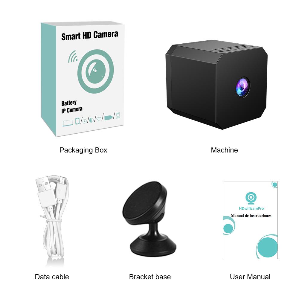 

1080P HD Mini Camera WiFi IP/AP Remote Monitoring Portable Camera Home Security Nanny Camera Remote View IR Night Vision чорний