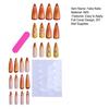1 Set 3D Flower Press on Nails Salon Quality Almond Long Stick-on Fake Nails Removable Women Girls Full Cover Glue on False Nails