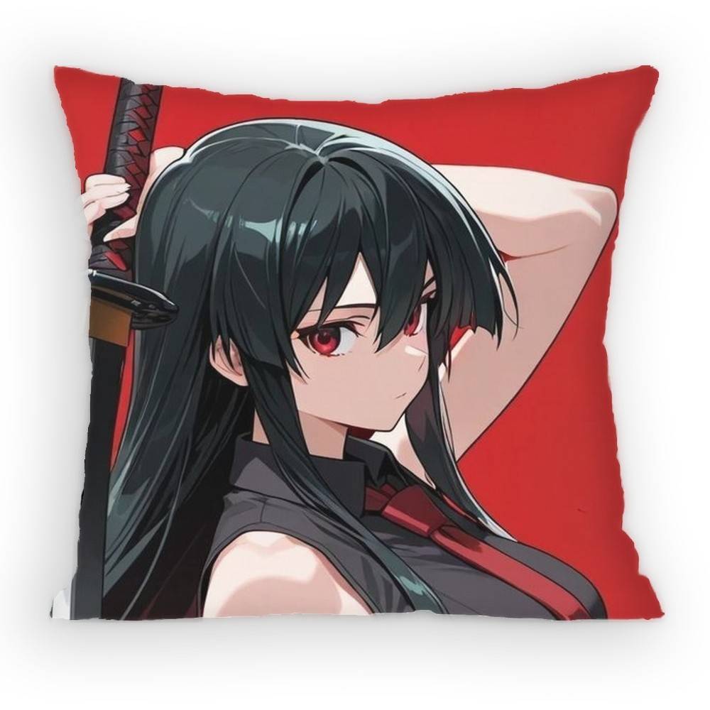 

Akame ga KILL Akame Pillow Case Sofa Living Room Bedroom Headboard Backrest Cushion Square Cushion Nap Time 30x30 cm