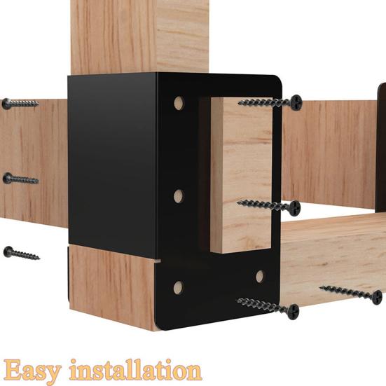 4Pcs Firewood Holder Brackets Firewood Log Storage Rack Brackets with Screws Heavy Duty Coated Metal Brackets for Indoor Outdoor Firewood Log Storage
