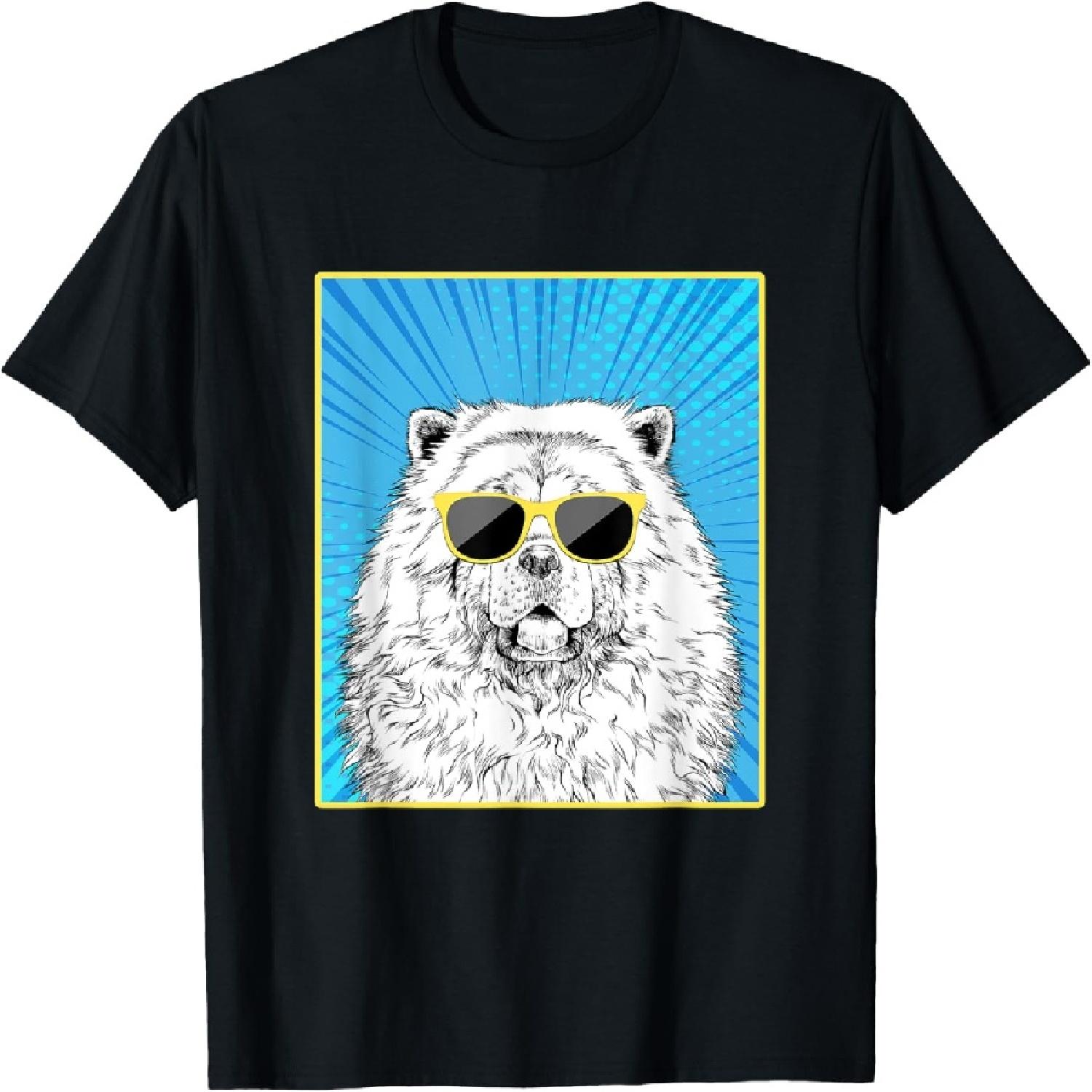 

Chow Chow Portrait Pop Art Dog with Sunglasses T-Shirt XXXXXL різнокольоровий