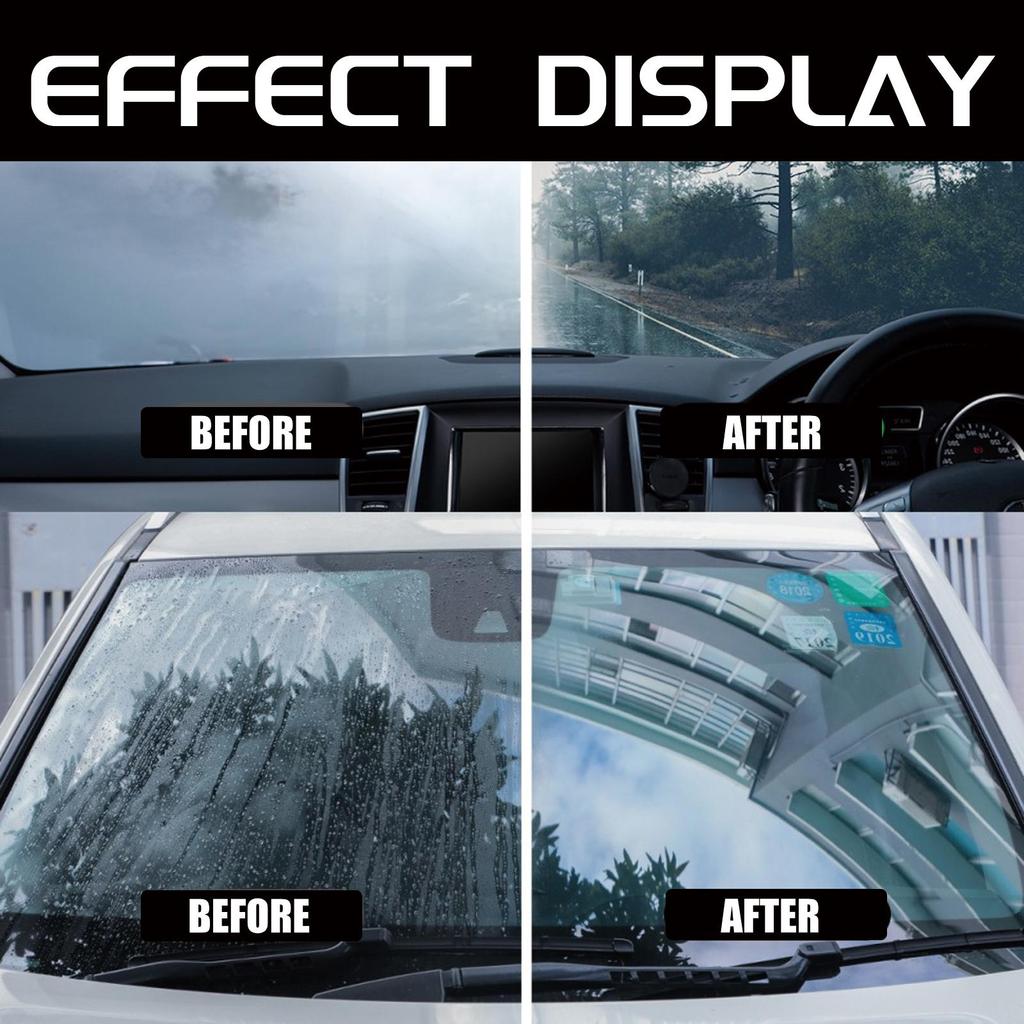 Homonth Car Anti-Fog Agent, Vehicle Glass Cleaner, Rainproof and Anti-Fog Cleaning and Water-Repellent Multi-Purpose Spray 1 Set