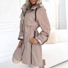 Fashion Trench Coat Woman Autumn Winter Solid Color Versatile Casual Street Style Cardigan Long-sleeved Hooded Plaid Outerwears