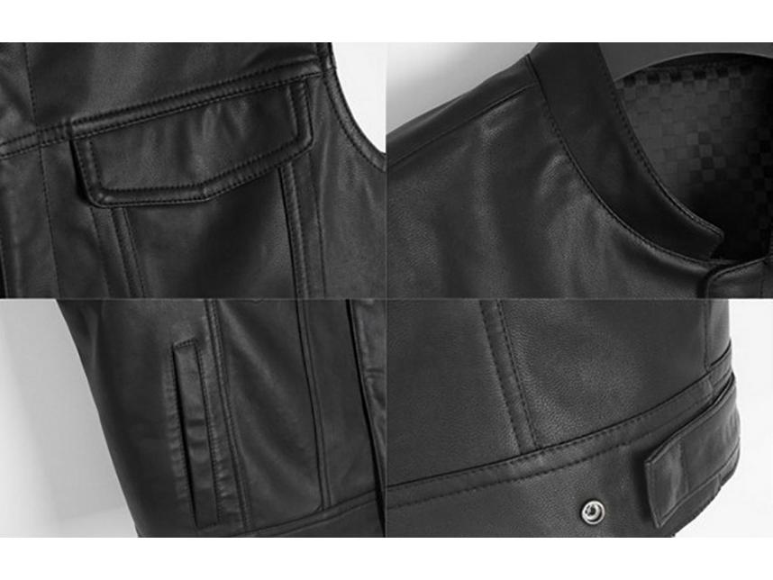 Gilet in Pelle Teschio Taglie Forti da Uomo