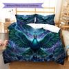 Peacock Pattern Bedding Quilt Set Quilt Cover Pillowcase Home Decoration Birthday Gift (1 * Duvet Cover + 2 * Pillowcase, Without Core)