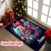 1pc Custom Name Rug, Mickey Mouse Rainbow Adventure Printed Area Carpet for Office Chair, Home Entrance Floor Mat