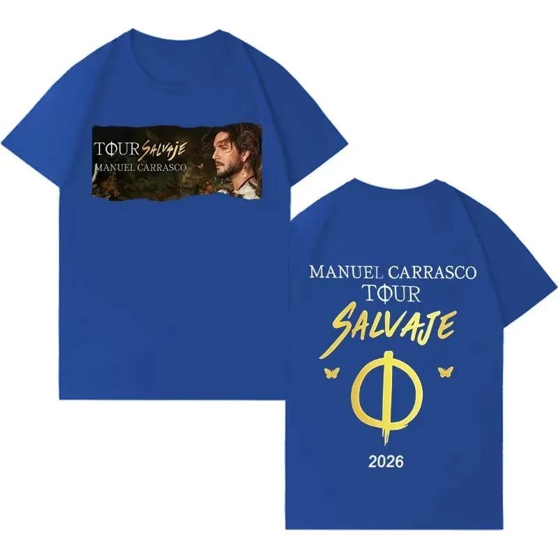 2026 Summer Fashion Trendy Tee Men Women Vintage Gothic Cotton Oversized T Shirt Y2K Streetwear Tshrits Rapper Manuel Carrasco Salvaje Tee