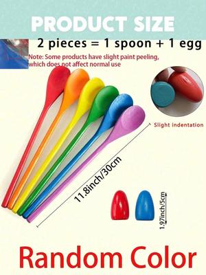 6pcs/4pcs/2pcs Set Egg Spoon Racing Game, Wooden Egg Balance Relay Race Game, Easter Egg Spoon Racing Game, Egg Hunt Game,