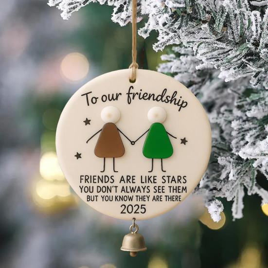 Christmas Pendant To Our Friends Letter Pattern Festive Atmosphere Hanging Decoration Living Room Bedroom Garden Decor