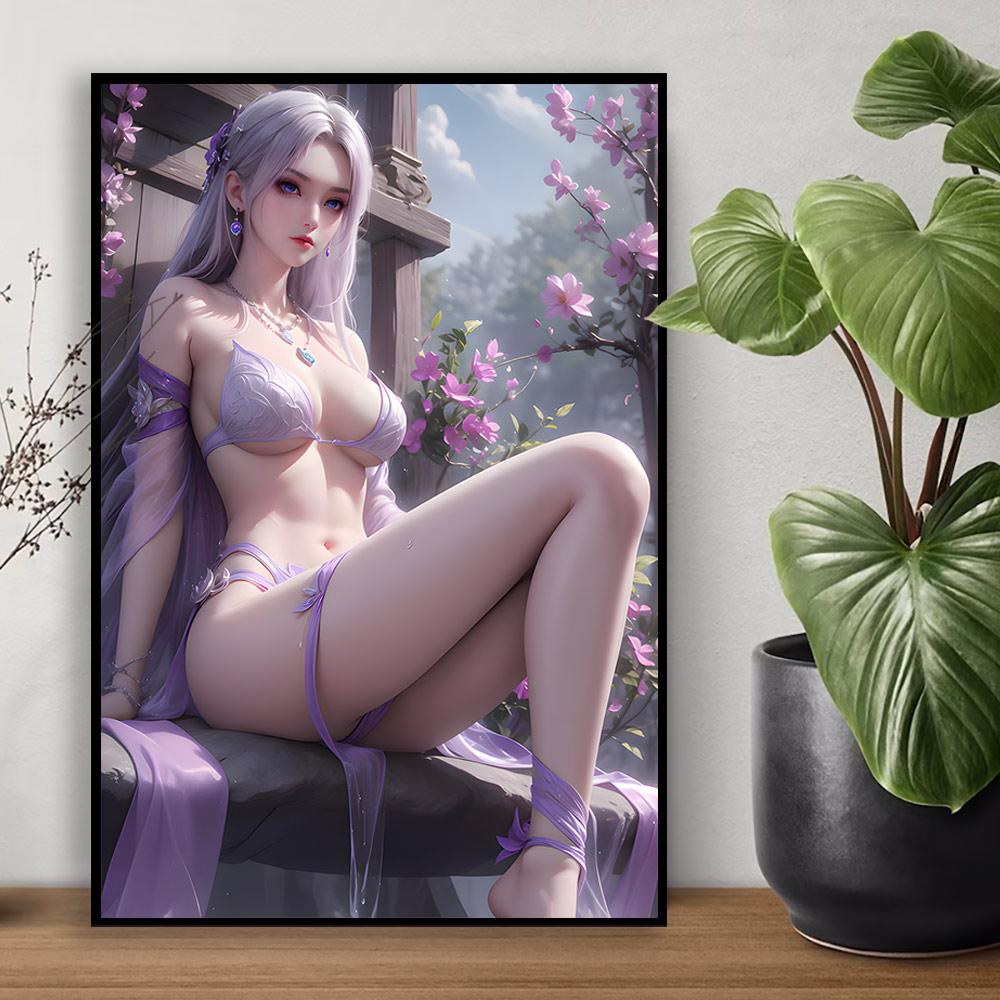 Frumusețe sexy chinezească antică HanYue necenzurat HD artă de perete pânză poster anime BTTH adult 18+ pictură decorare casă