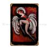 Burlesque Vintage Revue Dancer Girl With Feather Fan Metal Sign Funny Living Room Cinema Designs Cinema Tin Sign Poster