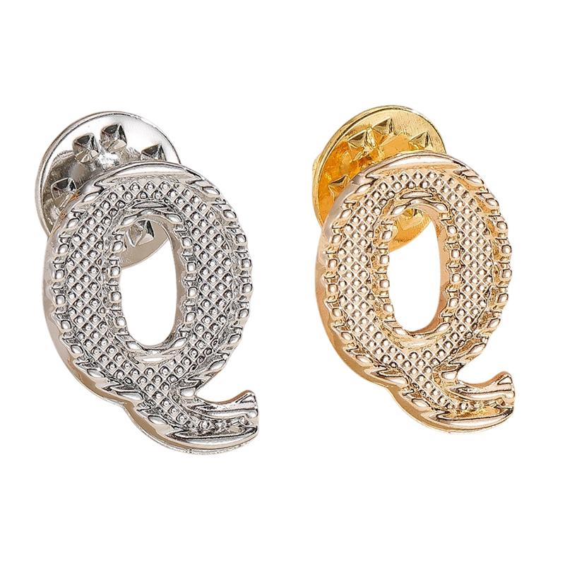 2Pcs New Metal Initial A To Z Pin 26 English Letter Pins Brooches Suit Shirt Badge Lapel Pin Fashion Jewelry For Men Women