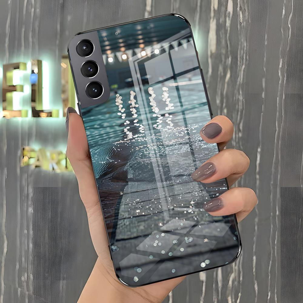 

Чехол для телефона Бассейн для Samsung A25 A13 A33 5G A54 A36 A35 A56 A52 A14 Ударопрочный стеклянный чехол Samsung A33 5G