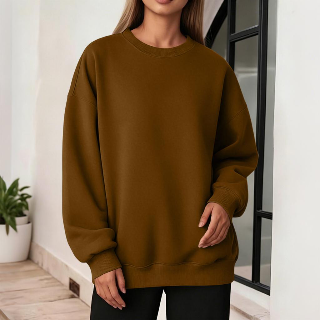 Women's Casual Drop Shoulder Neck Sweatshirt