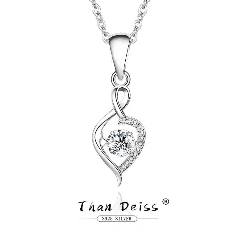 

Women s Dancing Heart Moissanite & Zircon Necklace - S925 Silver S925 Silver