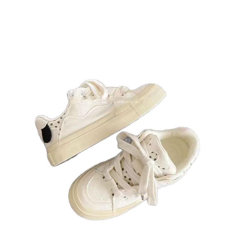 Sweet Explosive Change Niche Original Embroidery Cute Bread Shoes Women's New Summer Breathable Thick-soled White Shoes