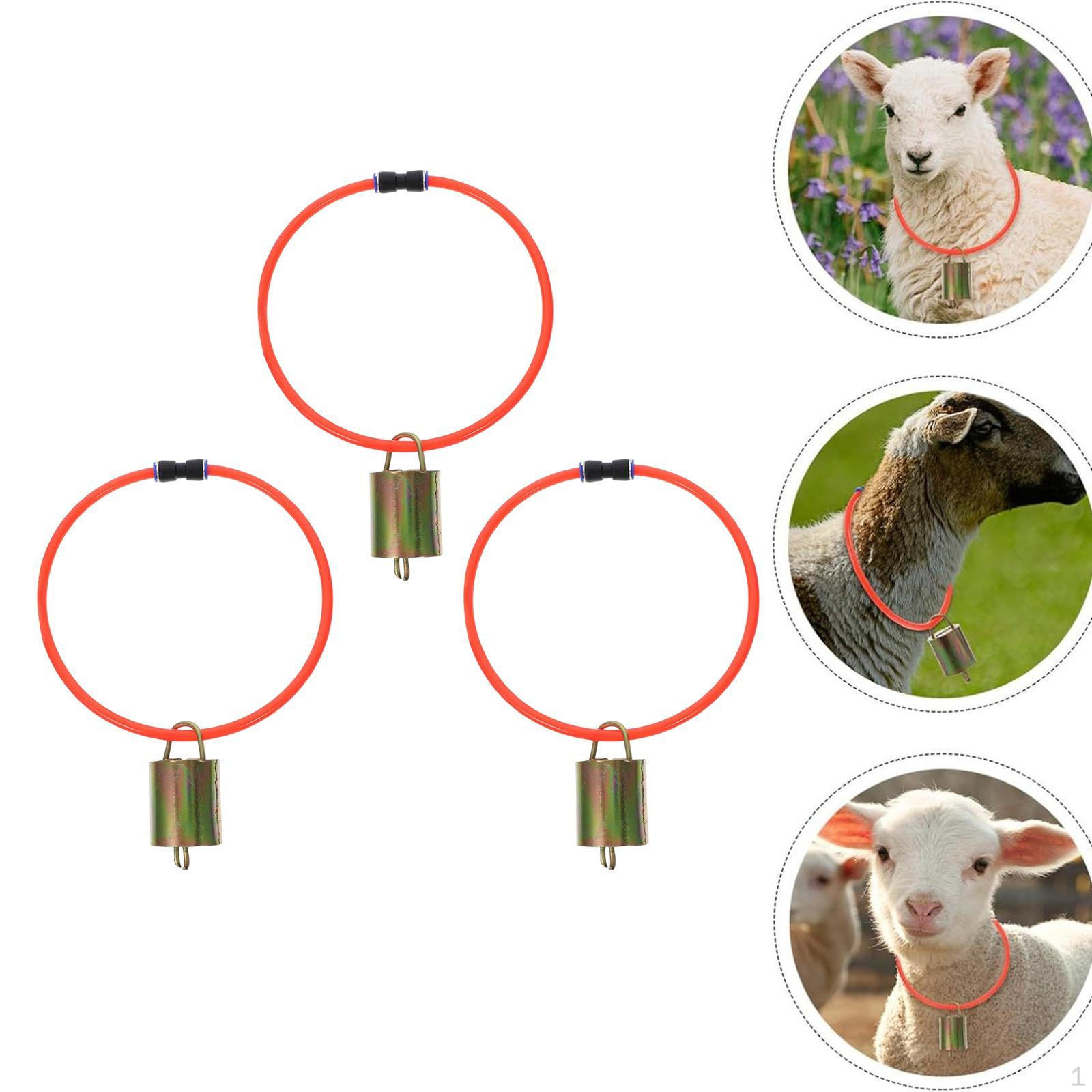 

Набор из 3 козьих ошейников с колокольчиком для сельскохозяйственных животных и домашних питомцев S