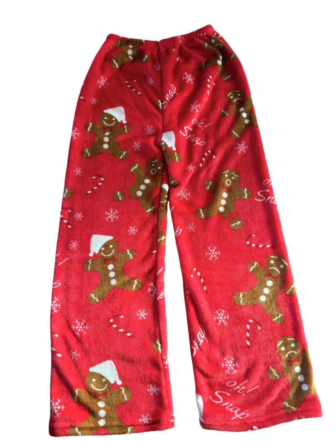 

Halloween Cartoon Cat Flannel Sleep Pants - Women s Warm Velvet Homewear for Autumn/Winter XXL