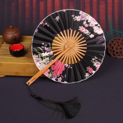 Leque de bolso estilo palácio antigo simples de bambu tradicional leque dobrável