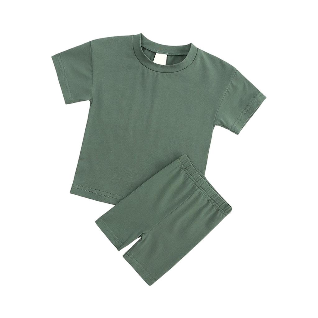 Kid Patriotic Outfit - Short Sleeve & Shorts 2-Piece Set For Girl