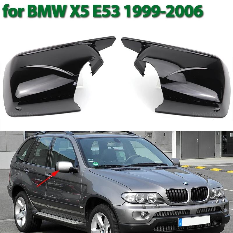 1 Pair Rear View Side Case Trim M Style Rearview Mirror Caps 2024 New M Look Mirror Covers for BMW X5 E53 1999-2006 Replacement