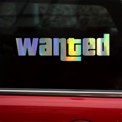 Wanted Safety Sign Vinyl Decal, Fashion Waterproof Windshield Sticker for Car Motorcycle Window Auto Exterior Styling Decor