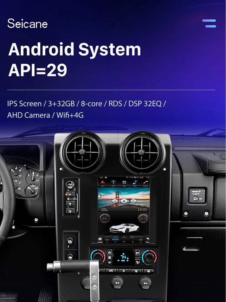 Bluetooth CarPlay & Android GPS Navigation Radio for 2004-2007 Hummer H2.