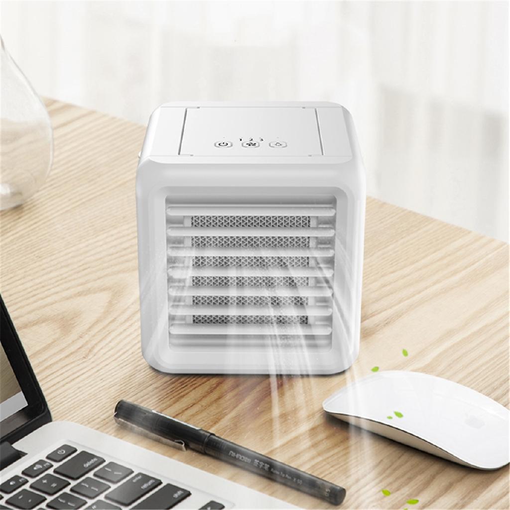 Mini Portable Air Conditioner 7 Colors Light Conditioning Humidifier Purifier USB Desktop Air Cooler Fan With 2 Water Tanks Home New