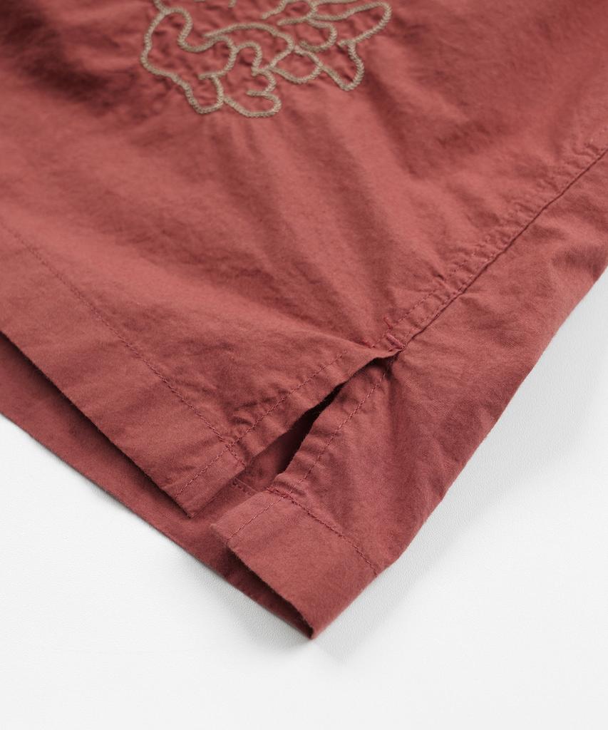 FRIZMWORKS Coral Needlework Half Shirt _ Brick