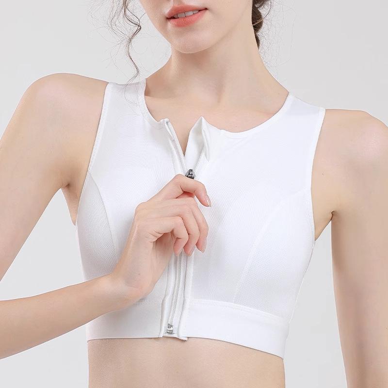 Langsha sports underwear women's summer high-intensity shaping running fitness quick-drying shock-proof front zipper vest bra