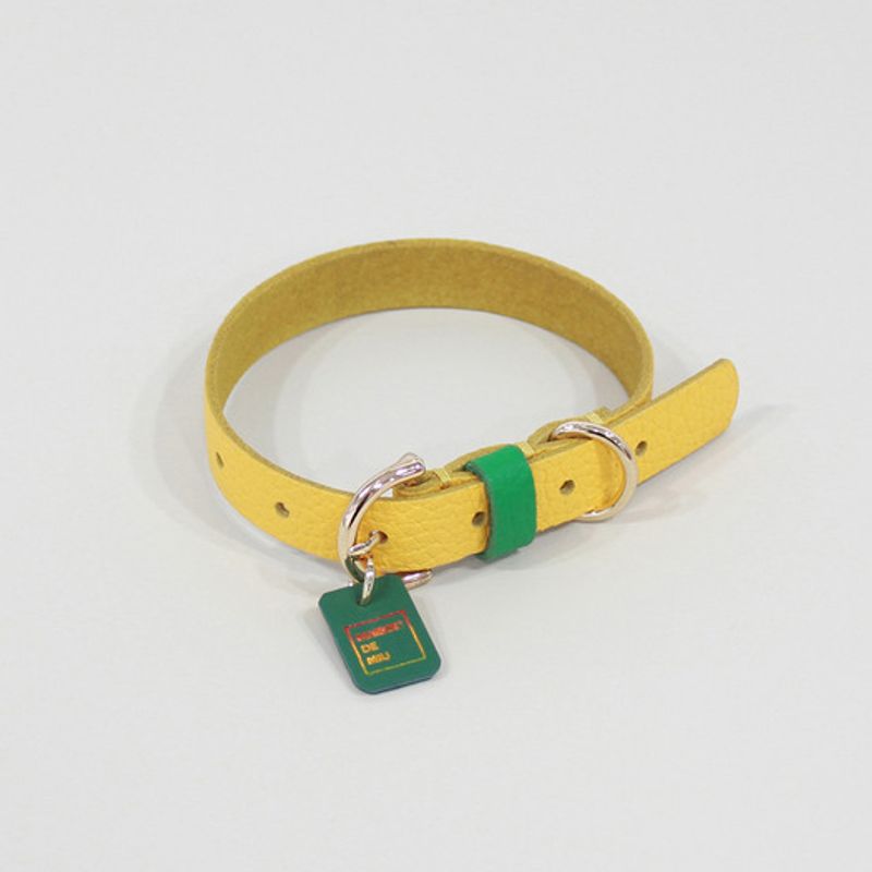MAISON DE MIU Petsnal Color Leash Yellow/Green
