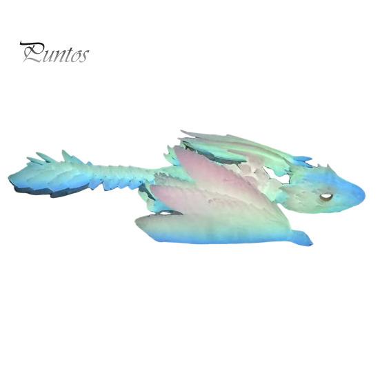 3D Printed Feather Dragon Figurine Movable Joints Flying Dragon Figure Articulated Winged Dragon Model Toy Home Office Desktop Decoration Ornament