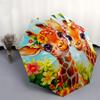 1pc Giraffe Floral Garden Umbrella with Plastic Handle,Suitable for All Seasons Home Travel Outdoor UmbrellaDD308