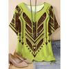 2026 Vintage Ethnic Graphic 3D Printed Bohemian T-Shirt O-Neck Short Sleeve T-Shirt Loose Tees Tops Summer Female Clothing