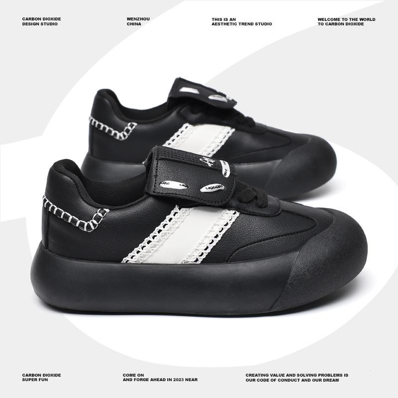 

Retro niche moral training shoes men s 2025 spring and summer new ribbon flip fluffy shoes heightened platform couple shoes 44 чорний